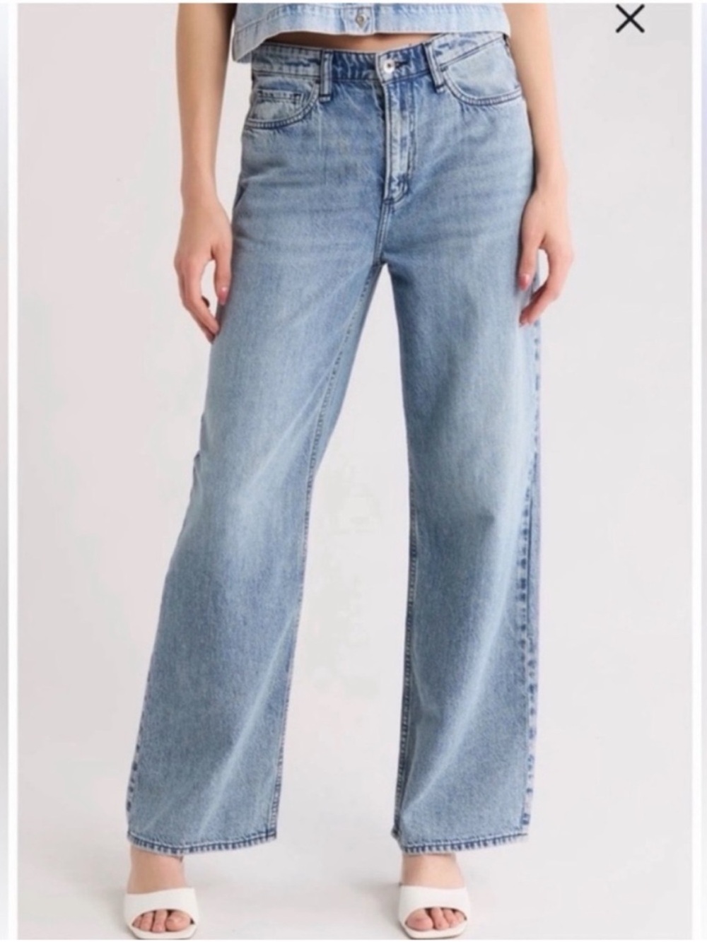 Rag & Bone Lori Full Length Featherweight Wide Leg High-Rise Jeans Size 30 EUC